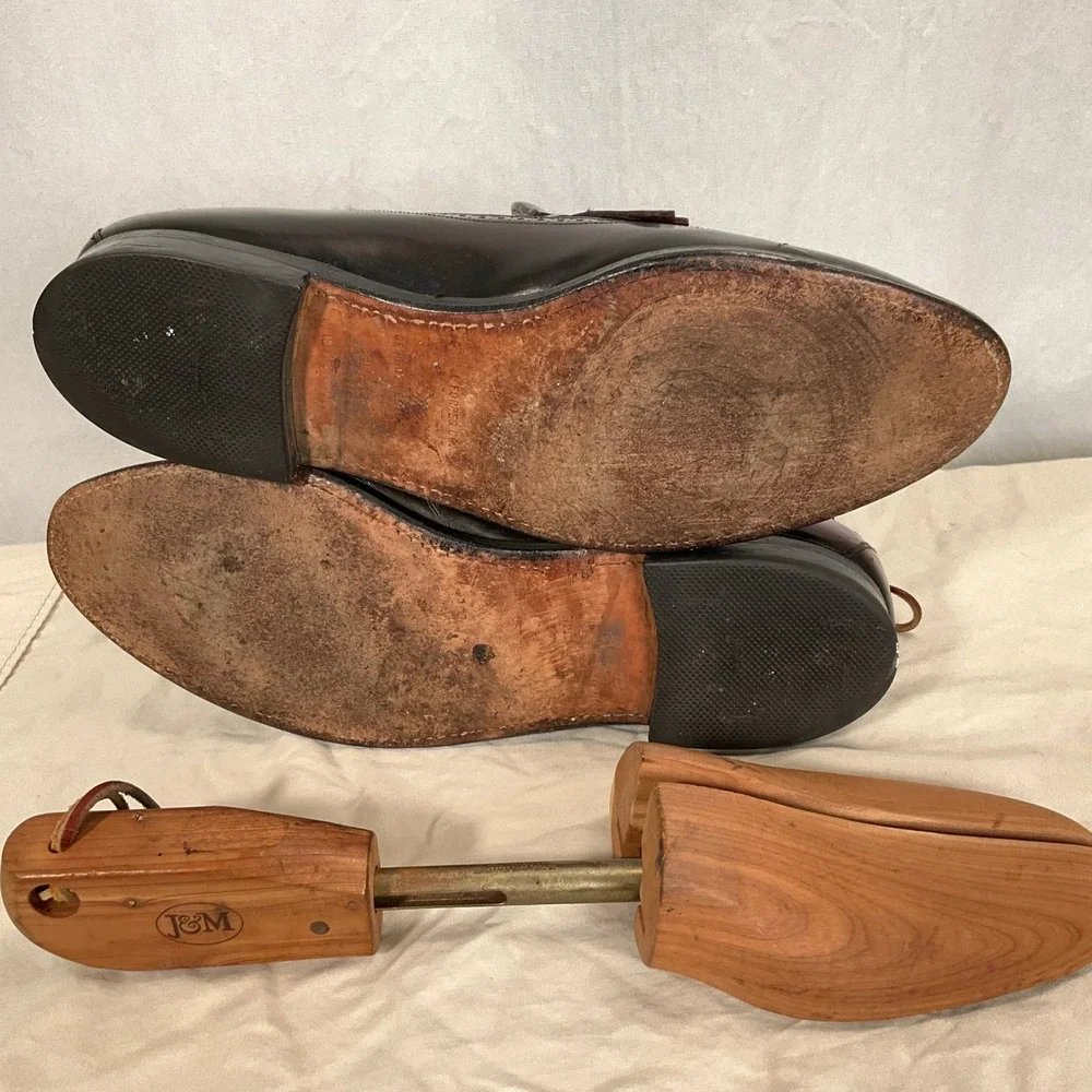 Johnston & Murphy‎ Loafer Mens 11.5 Burgundy Aristocraft Leather Wingtip Shoes